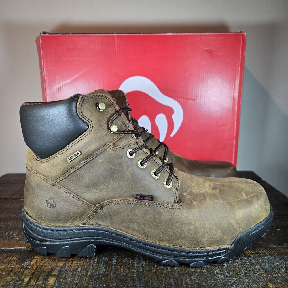 Wolverine Durbin 6" Mens 14 Work Boots Waterproof Steel Toe EH Rated Skid Proof